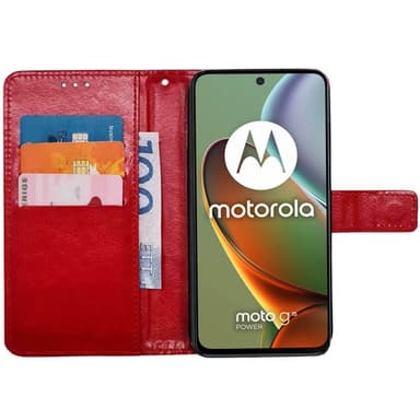 Wallet cover 3-kort Motorola Moto G15 Power - Rød