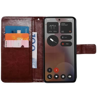 Wallet cover 3-kort Nothing Phone 3a Pro - Brun