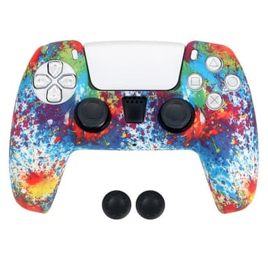 DATA FROG Til Sony Playstation 5 Silikone Cover Gamepad Beskyttelsescover med 2 Rocker Caps