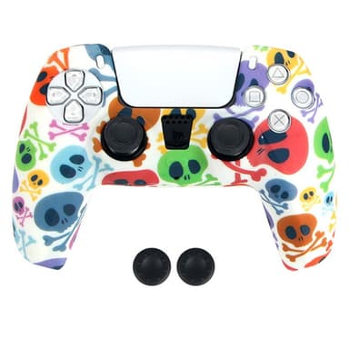 DATA FROG Til Sony Playstation 5 Silikone Cover Gamepad Beskyttelsescover med 2 Rocker Caps