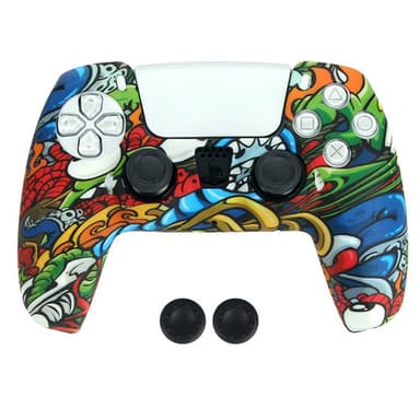 DATA FROG Til Sony Playstation 5 Silikone Cover Gamepad Beskyttelsescover med 2 Rocker Caps