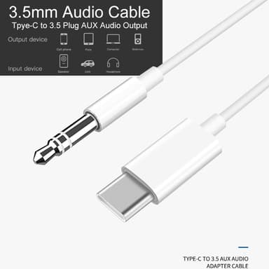 USB-C til 3,5 mm Audio Aux Adapterkabel