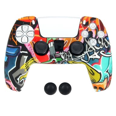 DATA FROG Til Sony Playstation 5 Silikone Cover Gamepad Beskyttelsescover med 2 Rocker Caps