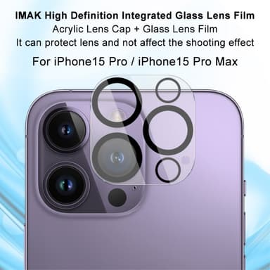 IMAK Til iPhone 15 Pro / 15 Pro Max Integreret Kamerlinsefilm Hærdet Glas