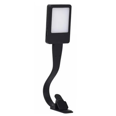 Genopladeligt læselys læselampe Clip On LED Book Light - Sort