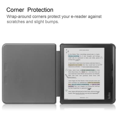 For Kobo Libra Colour Etui PU Læder + TPU E-Reader Cover - Sort