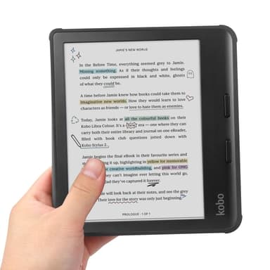 For Kobo Libra Colour Etui PU Læder + TPU E-Reader Cover - Sort