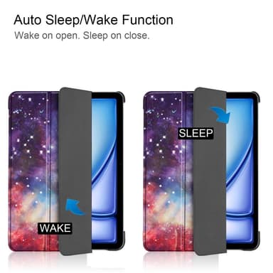 Til iPad Air 11 (2024) Etui Tre-fold Stativ Tablet Cover - Galaxy