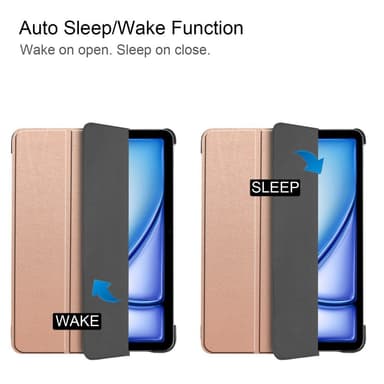 Til iPad Air 13 (2024) Etui Tre-fold Stativ Tablet Cover - RoseGold