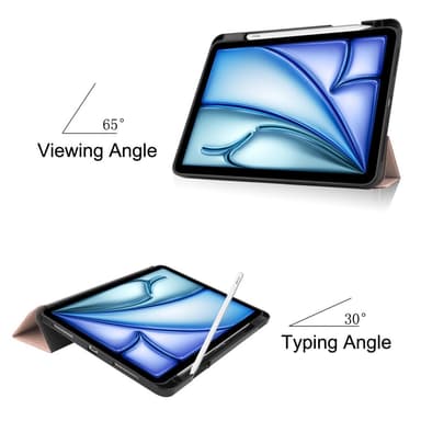 Til iPad Air 11 (2024) Etui Tre-fold Stativ Tablet Cover med Pen Holder