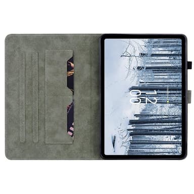 Til Nokia T21 Taske Imprintet Cute Tiger Tablet Cover Kortholder - Lilla