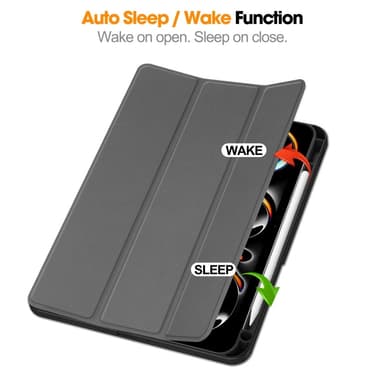 Til iPad Pro 11 (2024) Etui Tre-fold Stativ Tablet Cover med Pen Holder