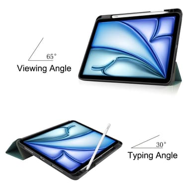 Til iPad Air 11 (2024) Etui Tre-fold Stativ Tablet Cover med Pen Holder