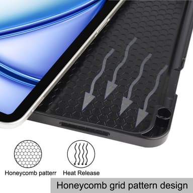 Til iPad Air 11 (2024) Etui Tre-fold Stativ Tablet Cover med Pen Holder