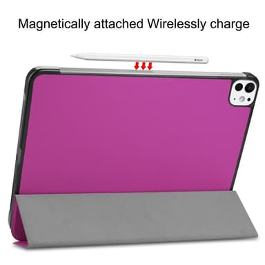 Til iPad Pro 11 (2024) Etui Tre-fold Stativ Tablet Cover - Lilla