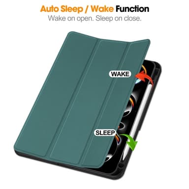 Til iPad Pro 11 (2024) Etui Tre-fold Stativ Tablet Cover med Pen Holder