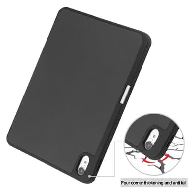 Trifoldet stativetui til iPad 10.9 (2022) Tabletcover Penslot - Sort