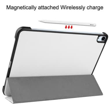 Til iPad Air 11 (2024) Etui Tre-fold Stativ Tablet Cover - Hvid