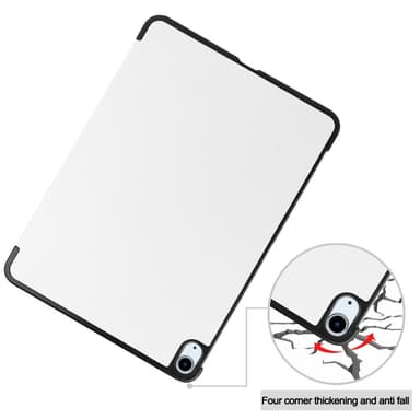 Til iPad Air 11 (2024) Etui Tre-fold Stativ Tablet Cover - Hvid
