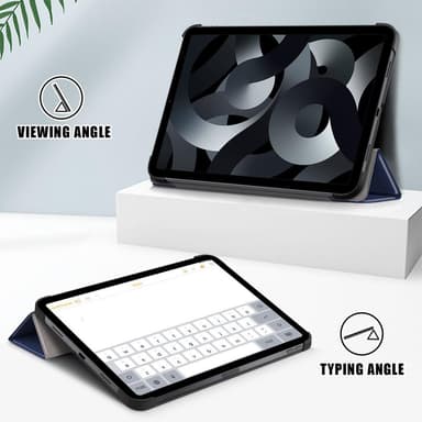 Trifoldet stativetui til iPad 10.9 (2022) Tabletcover - Mørkeblå