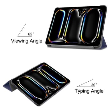 Til iPad Pro 11 (2024) Etui Tre-fold Stativ Tablet Cover - MørkBlå