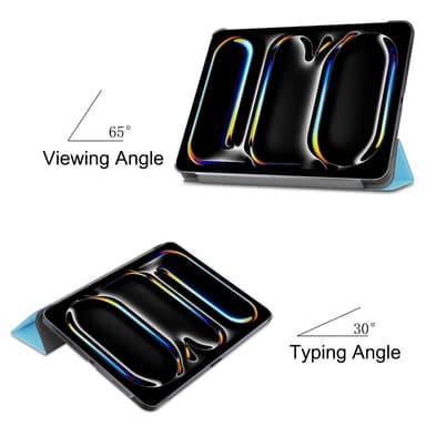 Til iPad Pro 11 (2024) Etui Tre-fold Stativ Tablet Cover - LysBlå