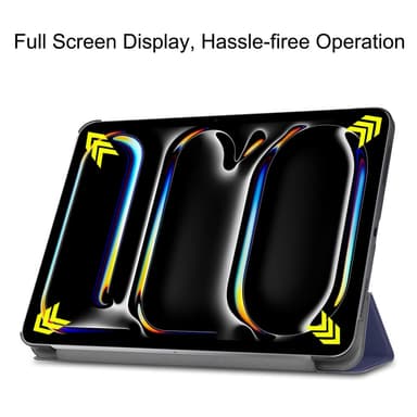 Til iPad Pro 11 (2024) Etui Tre-fold Stativ Tablet Cover - MørkBlå