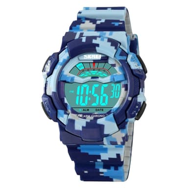 SKMEI 50m vandtæt armbåndsur - Blå camouflage
