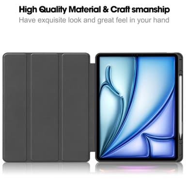 Til iPad Air 13 (2024) Etui Tre-fold Stativ Tablet Cover med Pen Holder - Don't Touch