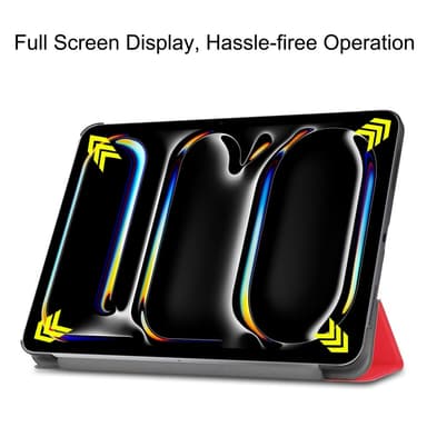 Til iPad Pro 11 (2024) Etui Tre-fold Stativ Tablet Cover - Rød