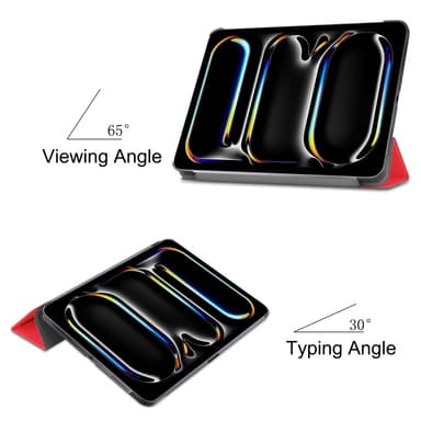 Til iPad Pro 11 (2024) Etui Tre-fold Stativ Tablet Cover - Rød