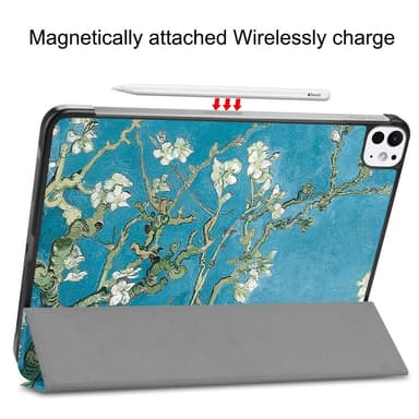 Til iPad Pro 11 (2024) Etui Tre-fold Stativ Tablet Cover - Blossom