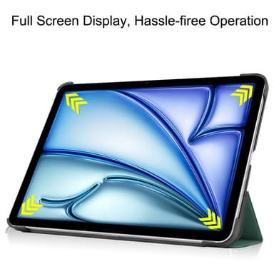 Til iPad Air 11 (2024) Etui Tre-fold Stativ Tablet Cover - Grøn