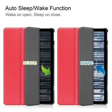 Nokia T21 Tri-fold Stand Wake/Sleep Cover Tablet-etui - Rød