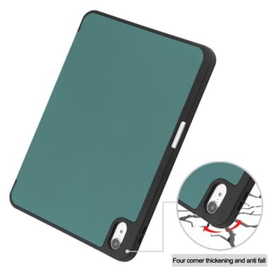Trifoldet stativetui til iPad 10.9 (2022) Tabletcover Penslot - Grøn