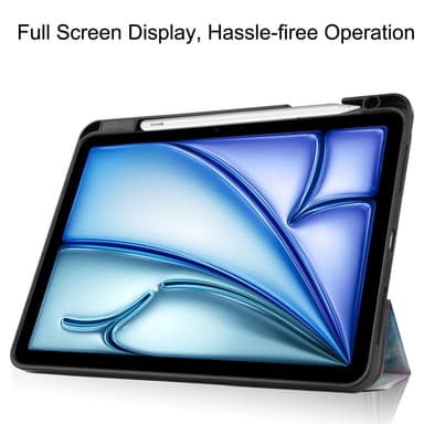 Til iPad Air 11 (2024) Etui Tre-fold Stativ Tablet Cover med Pen Holder - Galaxy