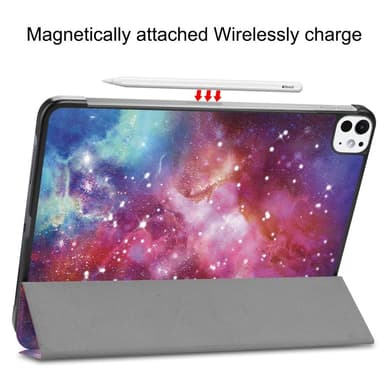 Til iPad Pro 11 (2024) Etui Tre-fold Stativ Tablet Cover - Galaxy