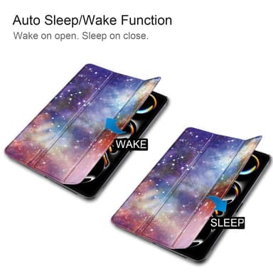 Til iPad Pro 11 (2024) Etui Tre-fold Stativ Tablet Cover - Galaxy