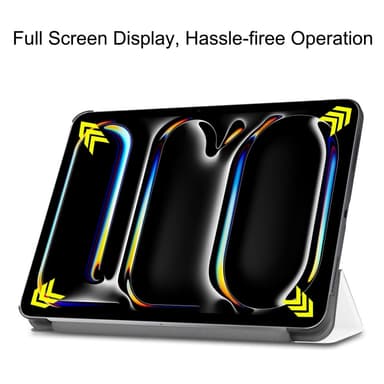 Til iPad Pro 11 (2024) Etui Tre-fold Stativ Tablet Cover - Hvid