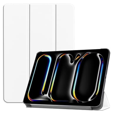 Til iPad Pro 11 (2024) Etui Tre-fold Stativ Tablet Cover - Hvid