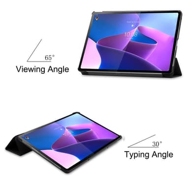 Til Lenovo Tab P12 Pro Tri-fold Stand Tablet-Taske - Sort