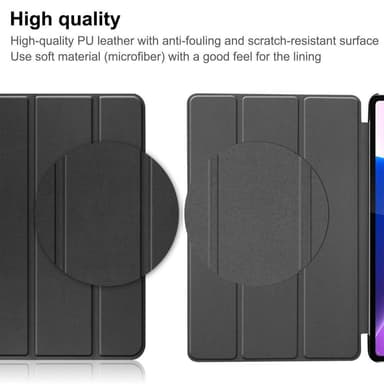Til Lenovo Tab P12 Pro Tri-fold Stand Tablet-Taske - Sort
