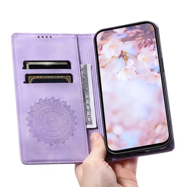 Til Samsung Galaxy S25 tegnebogscover Cover Shell Mandala Blomstermønster