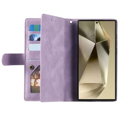 Til Samsung Galaxy S25 Ultra 5G Etui med Lynlåslomme og 9 Kortlommer