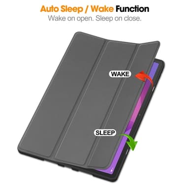 Til Lenovo Idea Tab Pro Case Tri-Fold Stand Cover med Pen Holder - Grå
