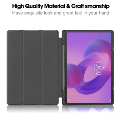Til Lenovo Idea Tab Pro Case Tri-Fold Stand Cover med Pen Holder - Grå