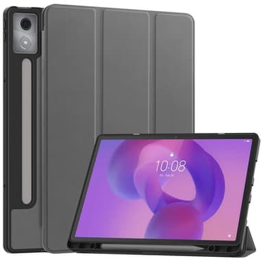 Til Lenovo Idea Tab Pro Case Tri-Fold Stand Cover med Pen Holder - Grå