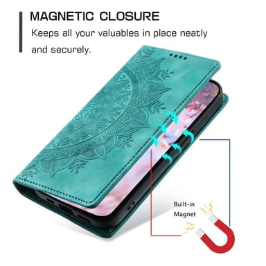 Til Samsung Galaxy S25 tegnebogscover Cover Shell Mandala Blomstermønster
