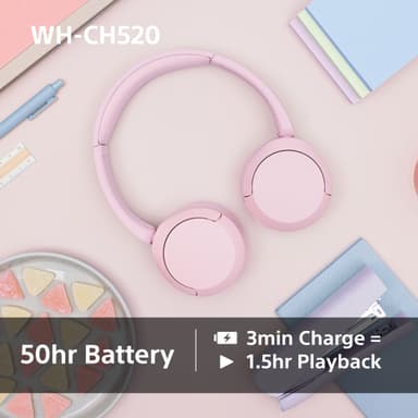 Sony WH-CH520 trådløse on-ear høretelefoner (beige)