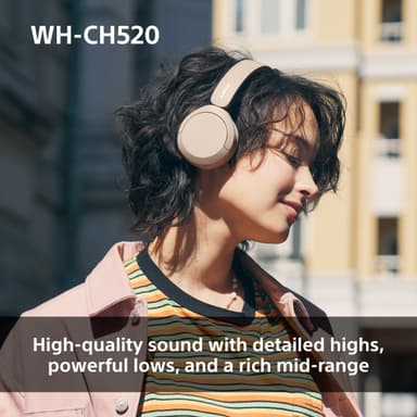 Sony WH-CH520 trådløse on-ear høretelefoner (beige)